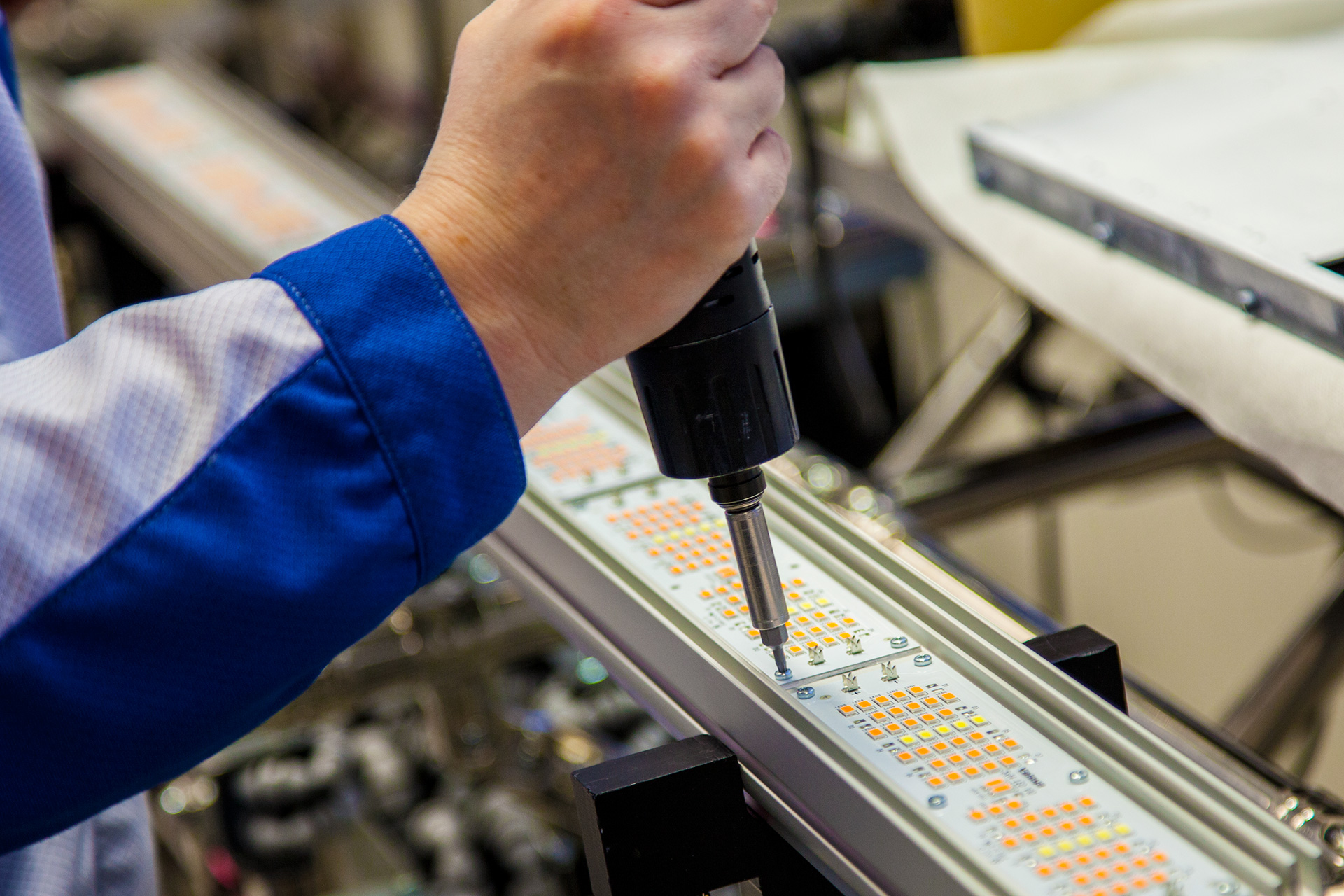 Kasvivalojen valmistusta