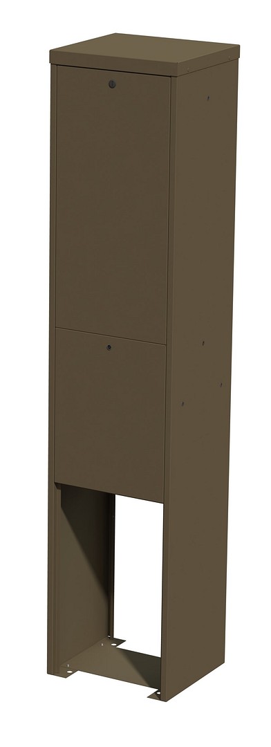 Mikrokanavajakokaappi 96k, 2 jatkoslevyä, khakinharmaa RAL7008