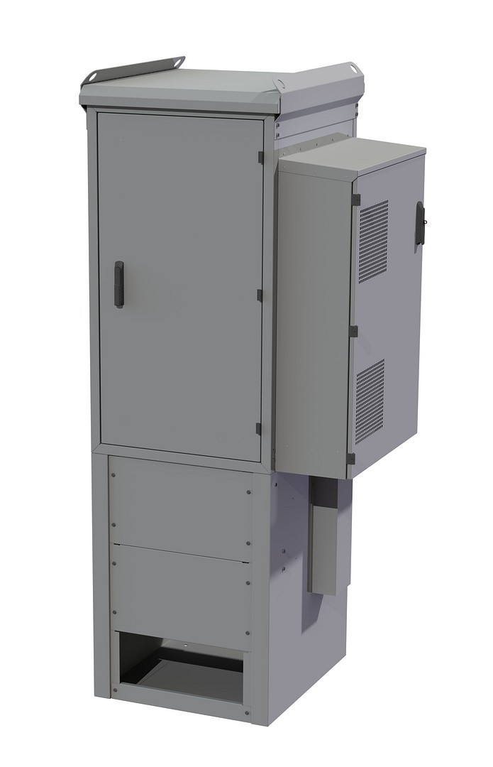 Outdoor cabinet MEDIUM with cooling unit, power system and battery string